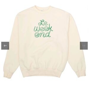 Clare V Sweatshirt with Green “Le Weekend”